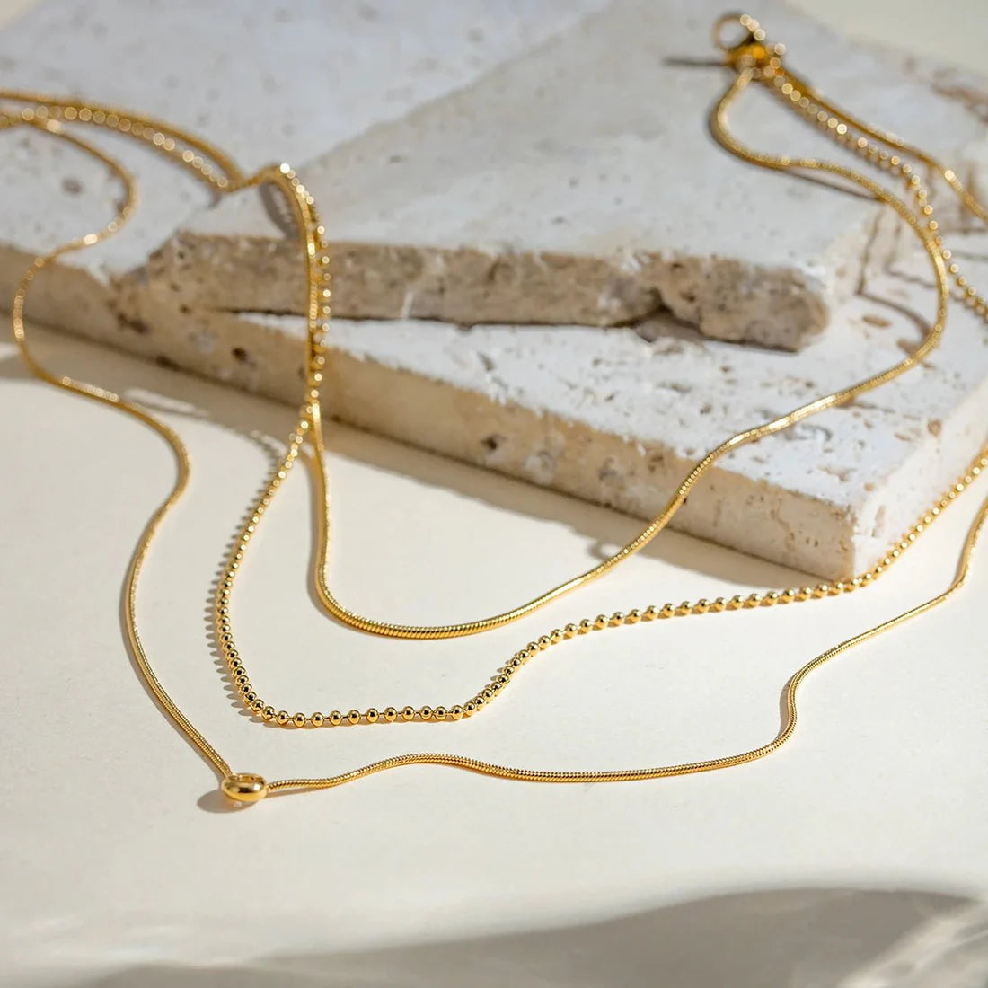 Collana Layering Y Dorata Minimalista