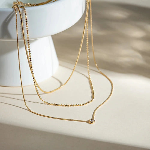 Collana Layering Y Dorata Minimalista